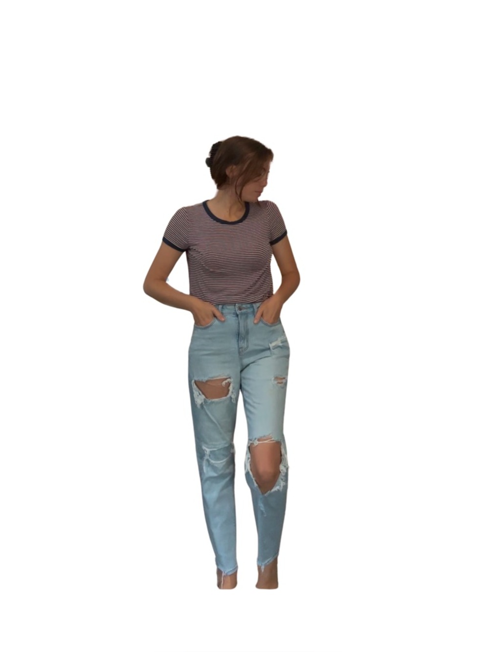 American Eagle Size 0 Regular Light Washed Distressed Ripped Jeans